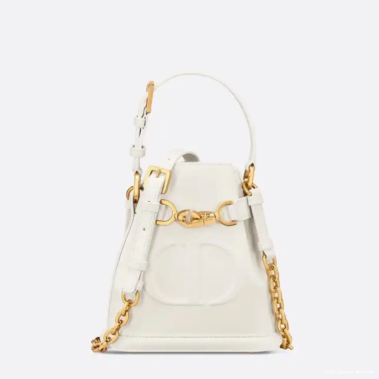 CD-Embossed Calfskin Small White C'est Bag Dior 0527 Luxury